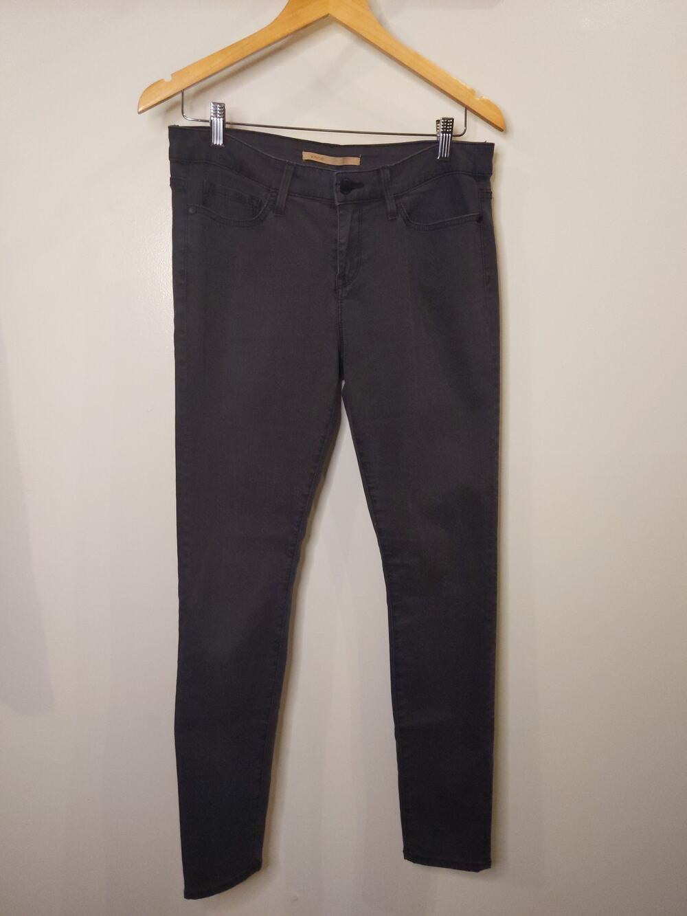 Vince Skinny Jeans Women's 28/29 Charcoal Gray Herringbone Tencel Made in USA